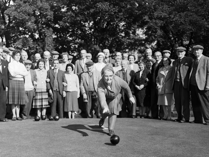 Bowling at West Meadows in September 1963.
