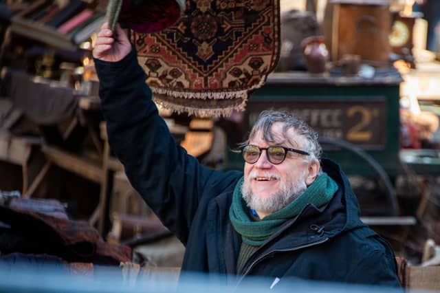 Director Guillermo del Toro on the set of Frankenstein in Edinburgh.