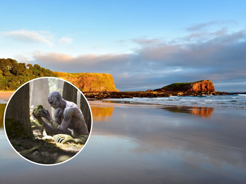 With Jacob Elordi spotted at a local coffee shop while filming, Frankenstein filming also took place at Seacliff Beach in North Berwick. The rocky beach is where Elordi's Creature washes up after a fire takes the tower.