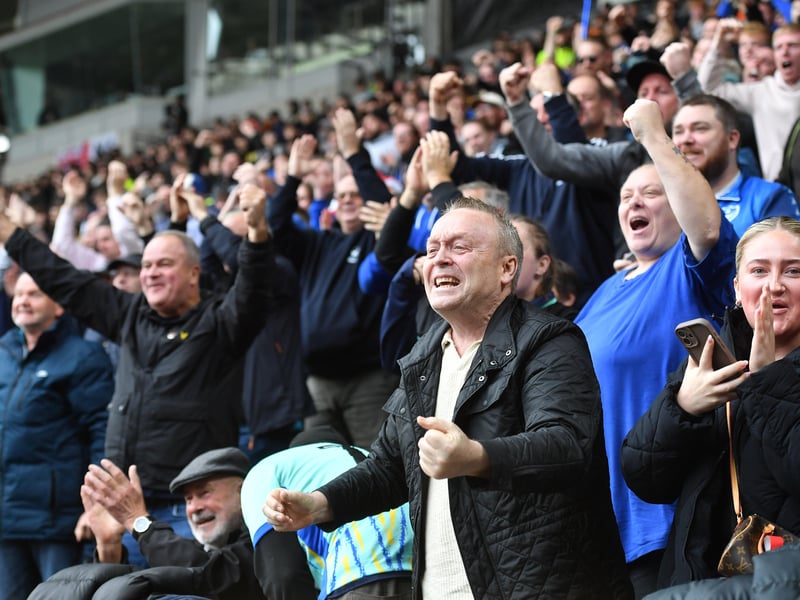 These Pompey fans enjoyed Terry Devlin's first-half opener.