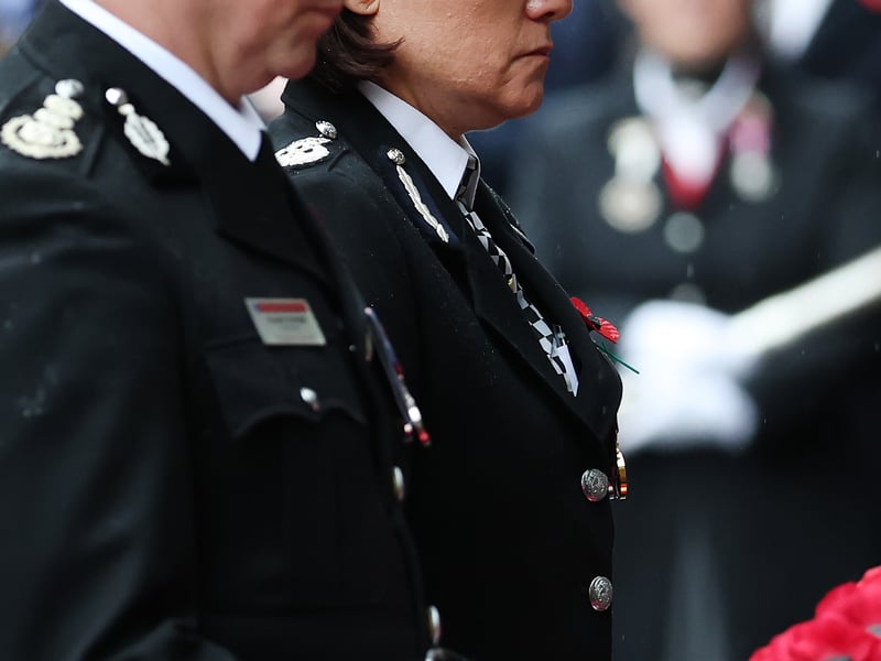 Chief Constable Jo Farrell laying down a wreath.