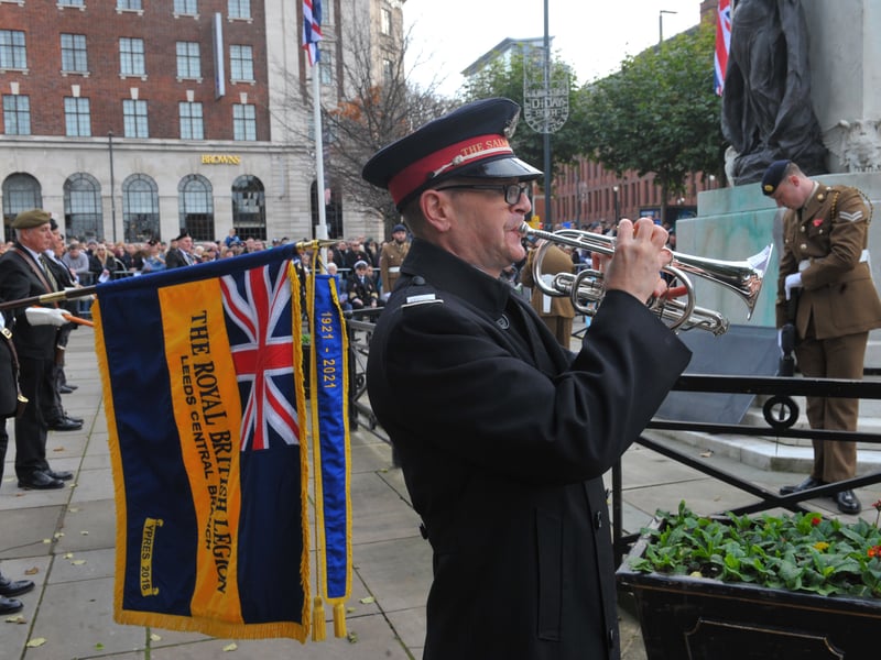 James McQuire of the Leeds Salvation Arms plays The Last Post.