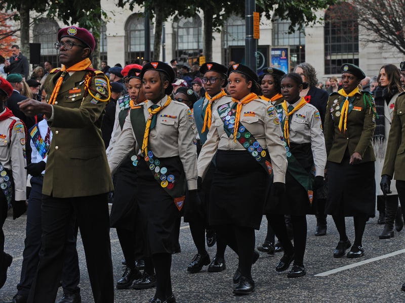 The procession marched from Leeds Civic Hall to Victoria Gardens, shortly before 11am.