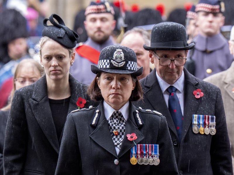 Chief Constable of Police Scotland Jo Farrell during a Remembrance Sunday ceremony at the Stone of Remembrance outside the City Chambers in Edinburgh
