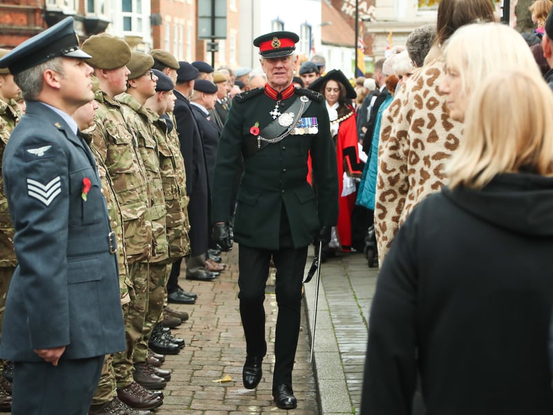 DL Major General James Balfour CBE attending the Havant Remembrance Sunday parade