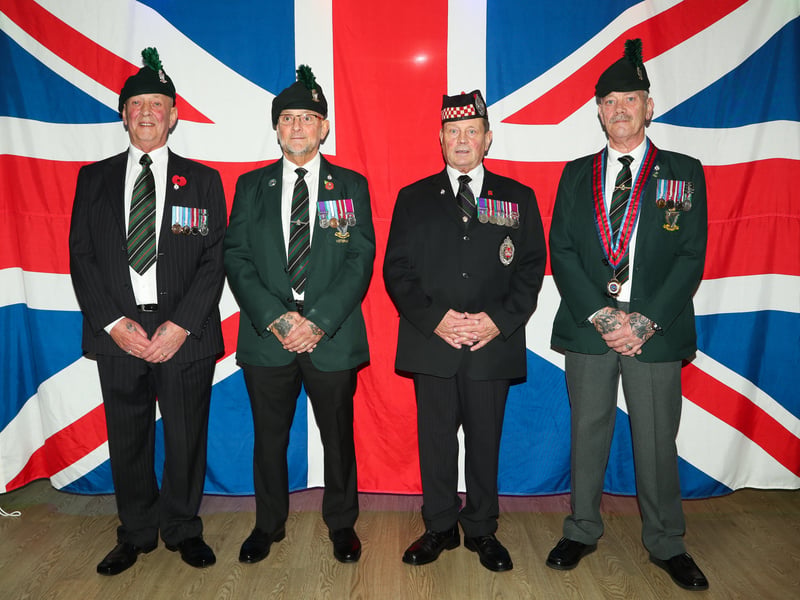 From L: Brothers William, Dennis, Clifford and Trevor, gathering at Portchester social club after the remembrance service