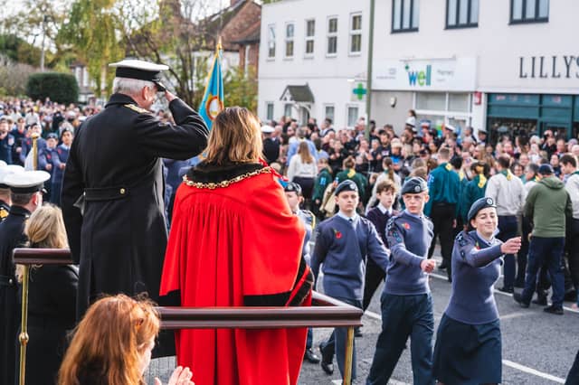 At the Gosport War Memorial Hospital, the Worshipful Mayor of Gosport, Mrs Kirsten Bradley, and Deputy Lieutenant of Hampshire Admiral Sir Philip Jones GCB DL led the Borough in Remembrance.