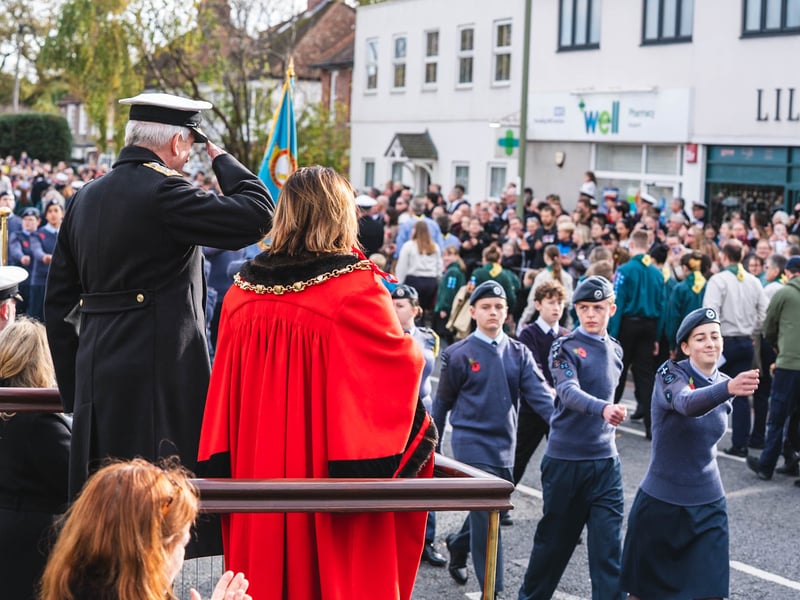 At the Gosport War Memorial Hospital, the Worshipful Mayor of Gosport, Mrs Kirsten Bradley, and Deputy Lieutenant of Hampshire Admiral Sir Philip Jones GCB DL led the Borough in Remembrance.