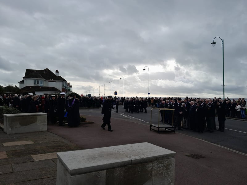 Remembrance Sunday commemorations at the Fleet Air Arm Memorial in Lee-on-the-Solent.