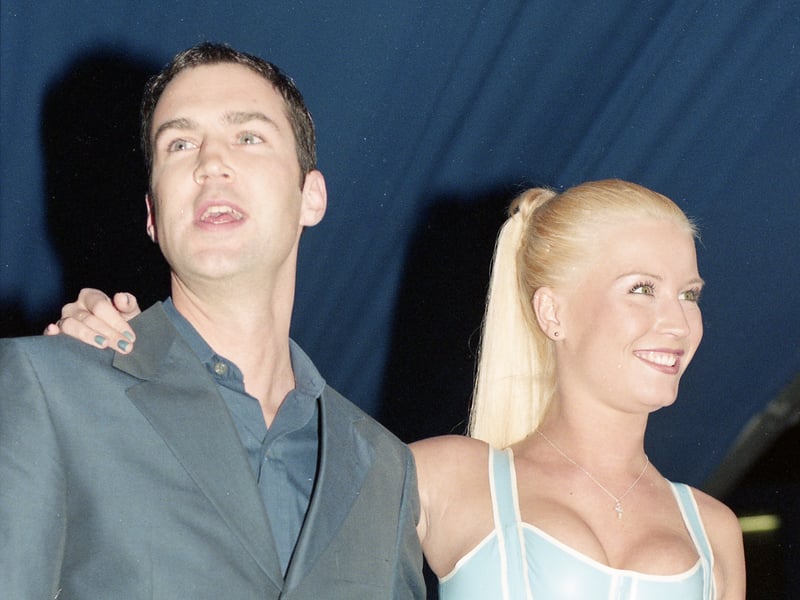 Johnny Vaughan and Denise van Outen attend the 18th BRIT Awards on Friday, February 9, 1998