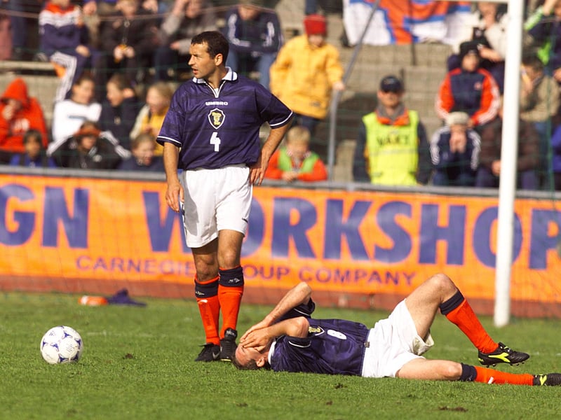 The Stranraer-born defender was capped 36 times by Scotland, and played at two major tournaments for the national team. Calderwood moved from Tottenham Hotspur to Aston Villa in the year following France 98, before retiring at Nottingham Forest. Since retirement, he has managed Northampton Town, Nottingham Forest, Hibs, and Cambridge United. After a short stint with Southampton as first team coach, he returned to Northampton at the start of the year, where he works as the club's Technical Director.