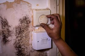 A stock image of mould on a bathroom wall, used for illustrative purposes only