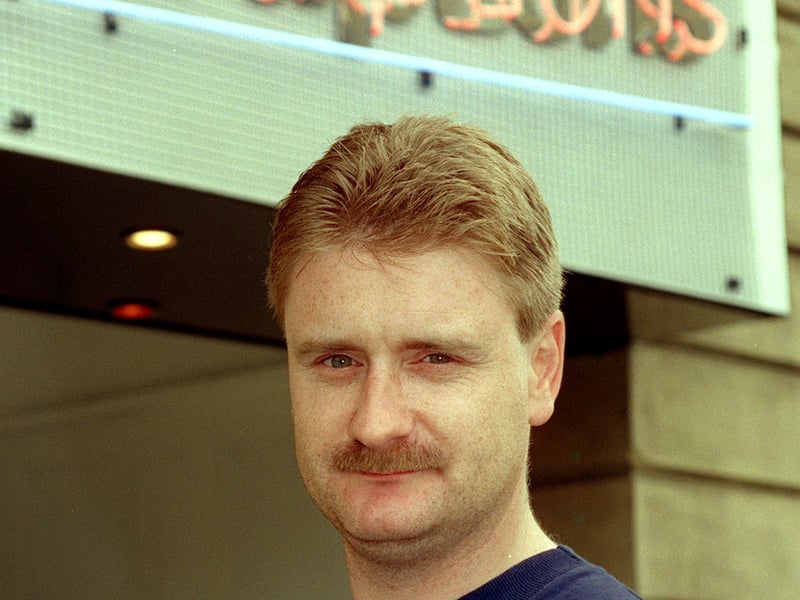 Adrian Peacock, of Eruptions nightclub, Dewsbury, in 1998