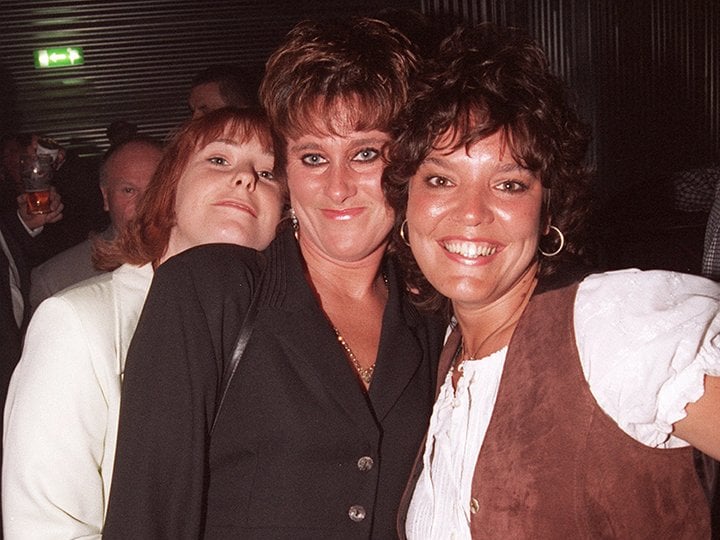 Nicola Flint, Lillian Wright, and Joanne Turner at Sheffield's new Adelphi nightclub in June 1996