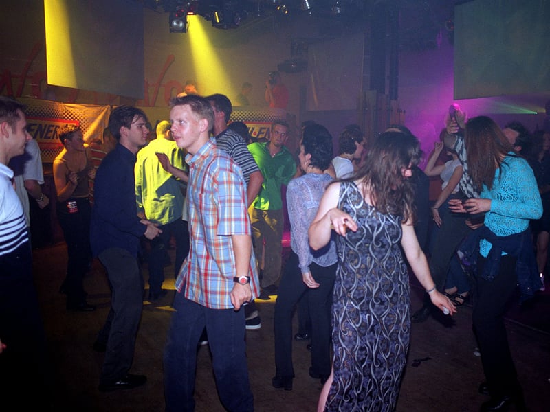 Dancers in the Warehouse nightclub, Leeds, in 1997