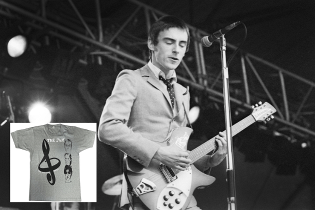 This rare, vintage original grey T-shirt commemorates The Jam's 1982 live album, 'Dig The New Breed,' released in their final year. The front graphic features distinctive elements from the album artwork, while the full tracklisting is printed across the back. Printed on a classic 50/50 combed cotton and polyester blend, the shirt retains its original Screen Stars USA label. An exceptional surviving example, this garment shows minimal wear and its bold front and back prints are well-preserved, making it a highly desirable piece of Mod revival history.