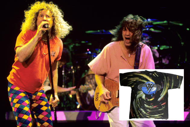 This rare, vintage original black T-shirt commemorates Van Halen’s 1993 'Live: Across Europe' tour, a significant moment in the Sammy Hagar era. It features one of the band's most visually striking designs: a vibrant, psychedelic spiral galaxy graphic with the iconic Van Halen logo orbiting a blue planet. Printed on a mid-'90s heavyweight cotton tee with the original tag intact, this shirt is an authentic piece of tour history. Its excellent condition, showing only minor wear, preserves the bright, space-themed design in vivid detail, making it a stellar collector's item.