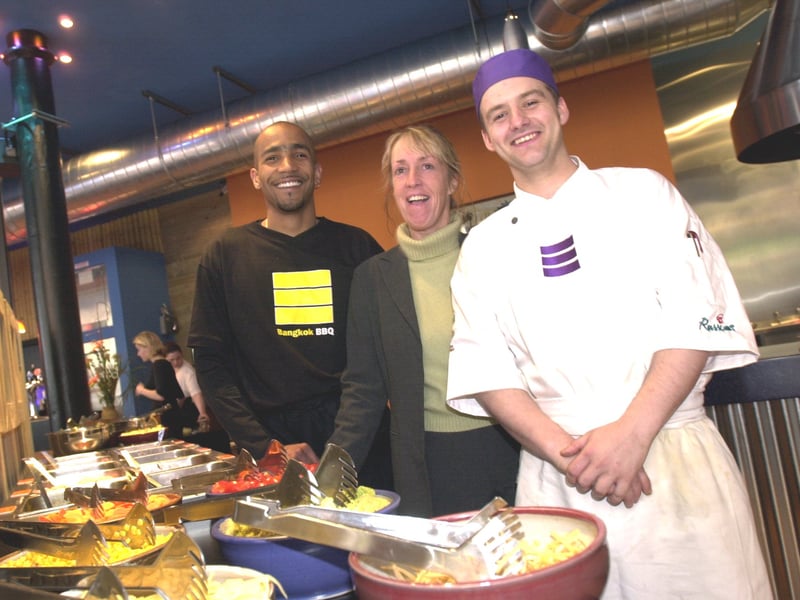 Bar manager Valter Gabriel, manager Sue Rigg and head chef Glynn Bramhall pictured at the Bangkok BBQ on West Street, Sheffield, in May 2000