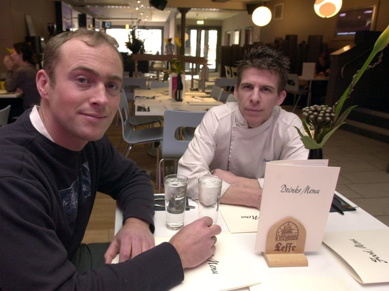 Owner Chris Jordan and head chef Ricky Adams at the Takapuna bar, West Street, Sheffield, in February 2003