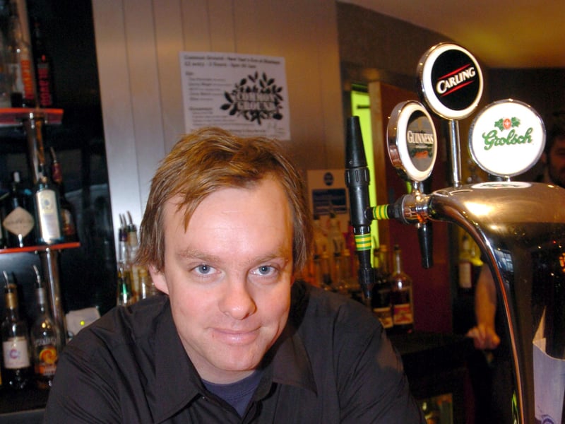 Manager Jolly Humphrey at Sharkeys Bar, on Regent Street, Sheffield, in December  2004