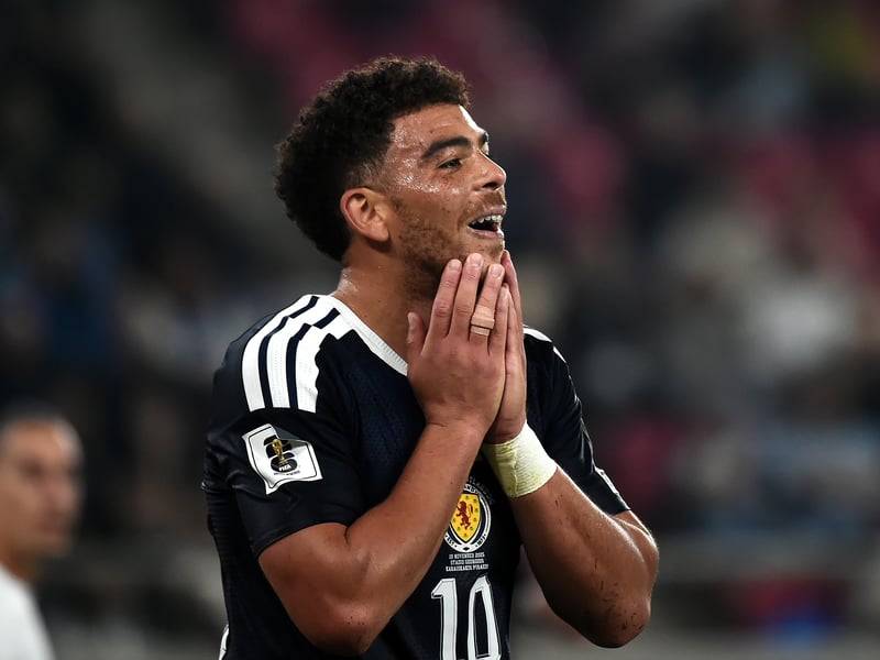 Scotland's No 9 ended the night with no goals but could easily have netted a hat-trick of close-range efforts. His first one was slightly tougher, a header from the angle that went into the side-netting. But his other two were gilt-edged, failing to finish with the goal at his mercy in the second half. A striker short on confidence and composure. Scotland needed better. Came off for Shankland. 3