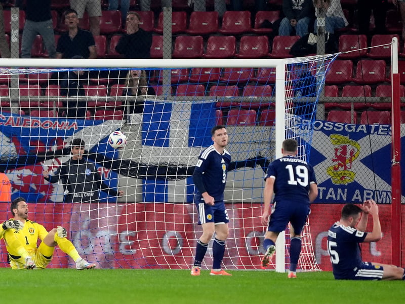 The captain will not be pleased with his role in the opening goal. Showed all his experience and influence to drive on a Scotland fightback and tried to support his forward players whenever possible. Lovely cross for Christie's goal. Cap No 90 for the Liverpool man - and probably won't have played in a more barmy encounter. 6