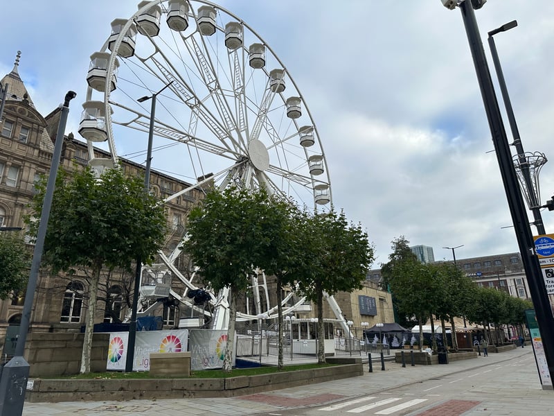 The big wheel and Thor's Tipi is setting up on The Headrow ahead of the arrival of Leeds Christmas Market on November 21.