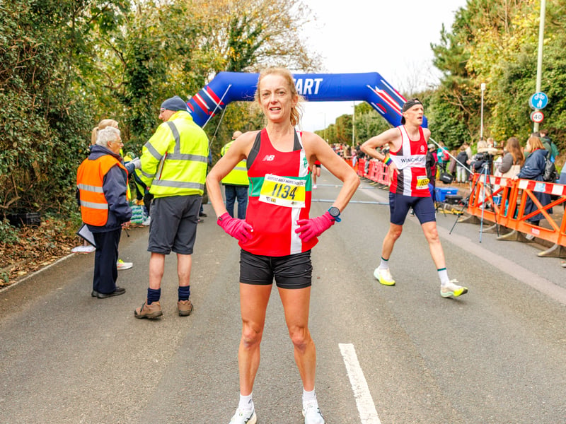 Lesley Loks was the first woman to cross the line.