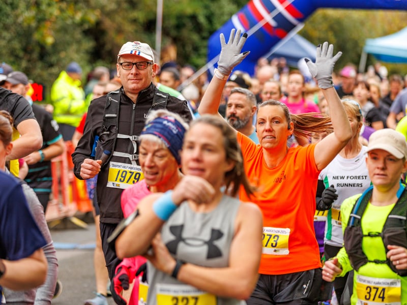 Runners near the start of the Gosport Half Marathon 2025.