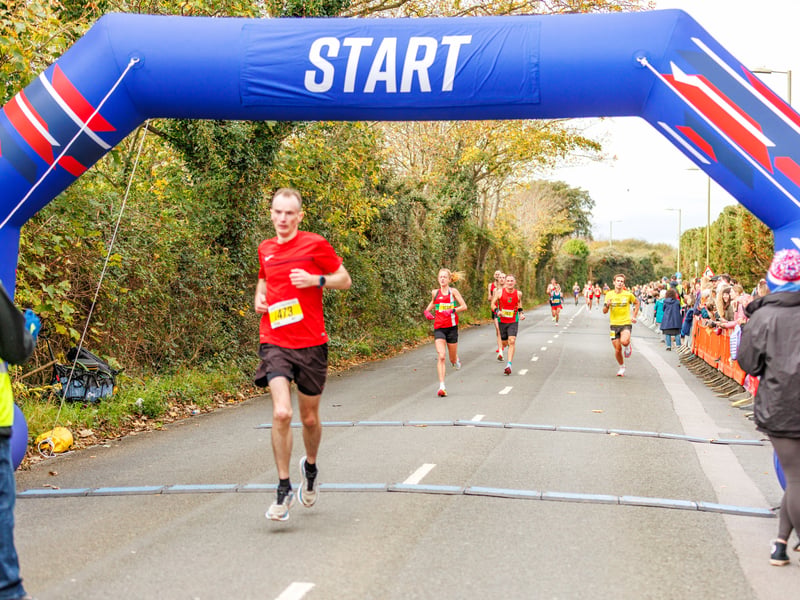 The finish line of the Gosport Half Marathon 2025