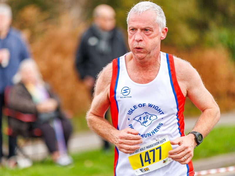 A runner taking part in the Gosport Half Marathon 2025