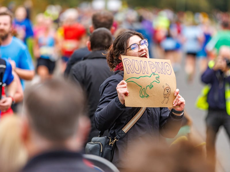 Crowds lined the streets to cheer on the runners on Sunday, November 16.
