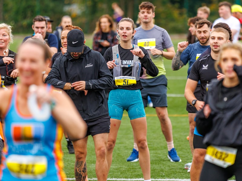 The warm up at the Gosport Half Marathon 2025