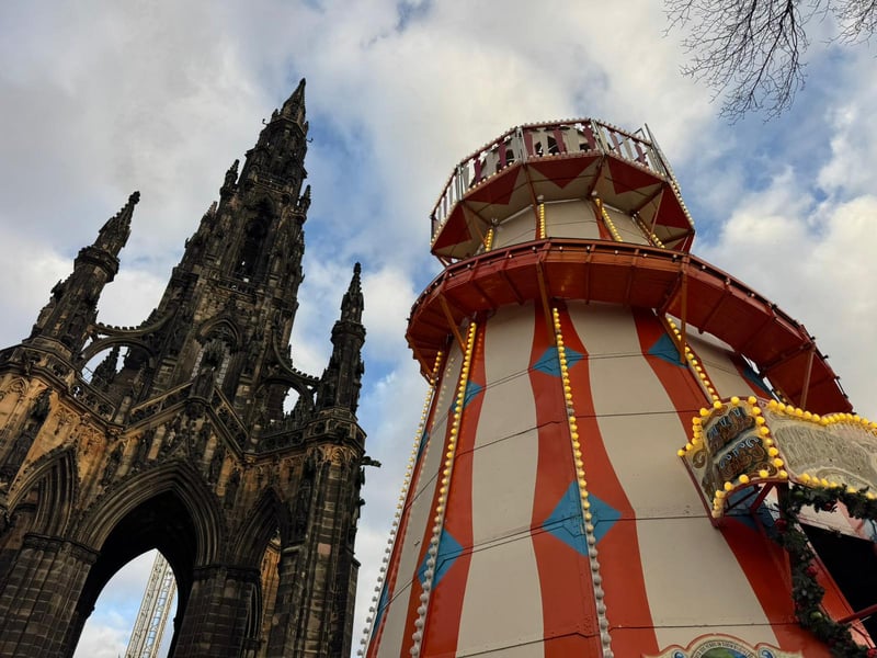 The Helter Skelter is another iconic ride associated with Edinburgh's Christmas market 