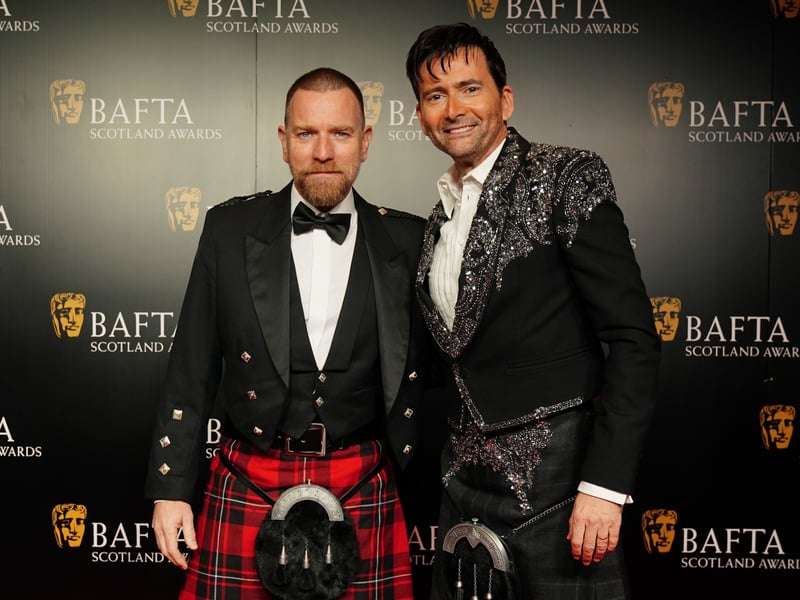 David Tennant (right) was nominated in the Actor Film/ Television category and Ewan McGregor (left) accepted the Outstanding Contribution to Film & Television honour