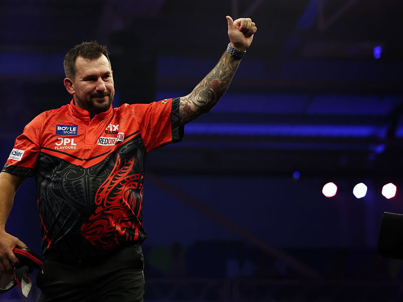 Welsh darter Jonny Clayton has one a Players Championship trophy and the Austrian Darts Open this year. That's helped him to banking £563,500. 
