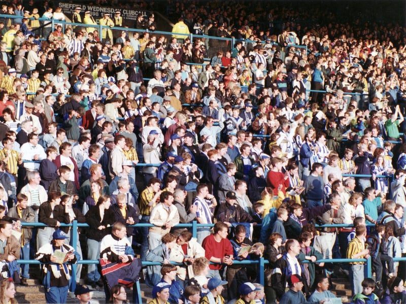 Sheffield Wednesday fans at Hillsborough to watch the club take on Arsenal on May 6, 1993
