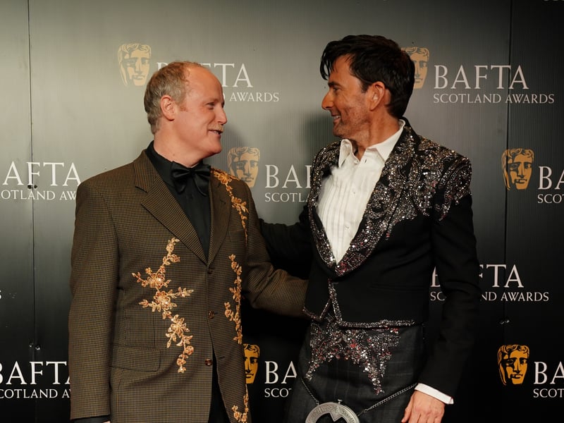 David Tennant (right) appeared on the red carpet with Gary Lamont (left), who was nominated for his performance in Rivals