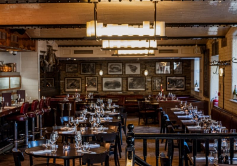 The Jugged Hare is a London-based gastro pub, which is part of the famous Whitbread Brewery. The restaurant features an open kitchen, meaning diners can watch their food be made.