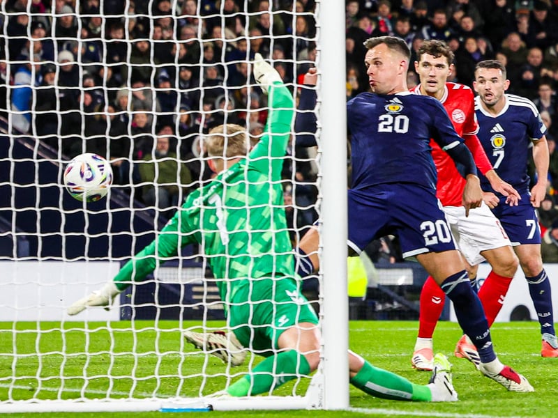 Sclaffed half-a-chance into a wall of Danish defenders on 77 minutes. That was just a wee warm-up. Showed all of his predatory instincts to glance home Ferguson's corner a minute later. 8