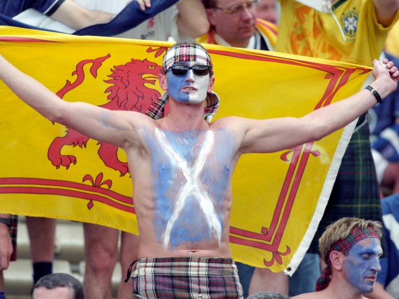 A Scotland fan inside the Parc Lescure during the game with Norway.