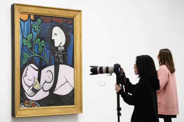 This vibrant, sensual canvas depicts Picasso's muse and lover Marie-Thérèse Walter reclining beneath the shadow of a plaster bust, characterised by the lush, rhythmic lines and intense colours that mark the most successful period of his liaison with Walter in 1932. The painting’s sale was a major signal of the robustness of the art market at the time, demonstrating the sustained, sky-high value of Picasso’s intimate portraits from his "Golden Muse" period.