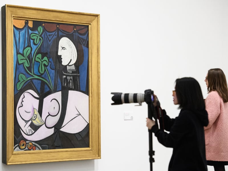 This vibrant, sensual canvas depicts Picasso's muse and lover Marie-Thérèse Walter reclining beneath the shadow of a plaster bust, characterised by the lush, rhythmic lines and intense colours that mark the most successful period of his liaison with Walter in 1932. The painting’s sale was a major signal of the robustness of the art market at the time, demonstrating the sustained, sky-high value of Picasso’s intimate portraits from his "Golden Muse" period.