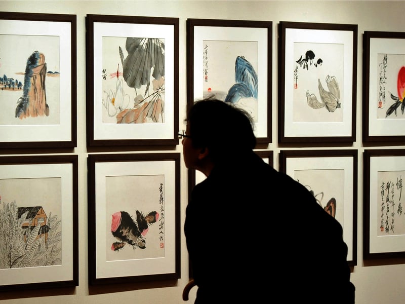 This magnificent set of twelve hanging ink scrolls, dating from 1925, stands as the most valuable Chinese artwork ever sold at auction, depicting a vast array of landscapes, including towering mountains, misty forests, and quaint fishing villages in the artist’s distinct Honghua (red flower) style. The sale represented a major moment in the global art market, setting a benchmark for the value and international appreciation of 20th-century Chinese ink art masters.