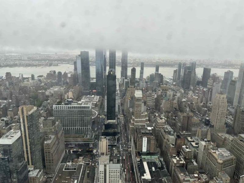 Although it was a rainy morning in New York this view was still spectacular across Manhattan.