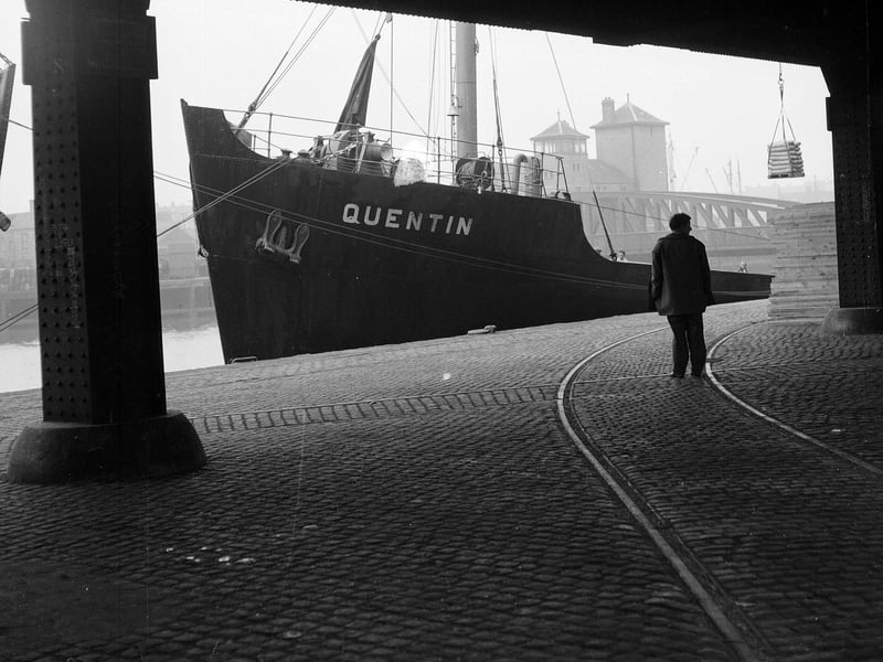A ship in Aberdeen Dock in December 1964.