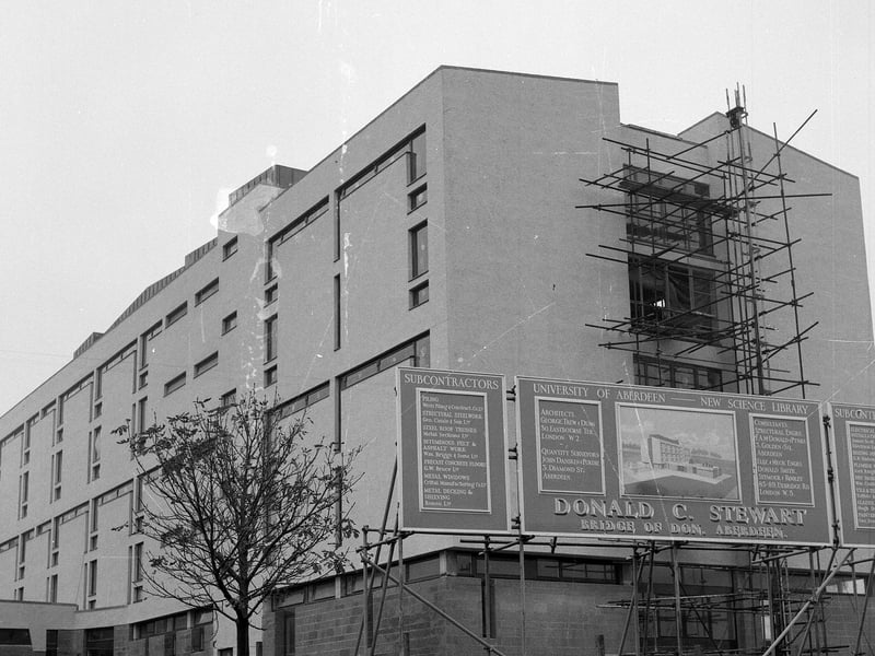 Aberdeen University's new science library under construction in 1964.