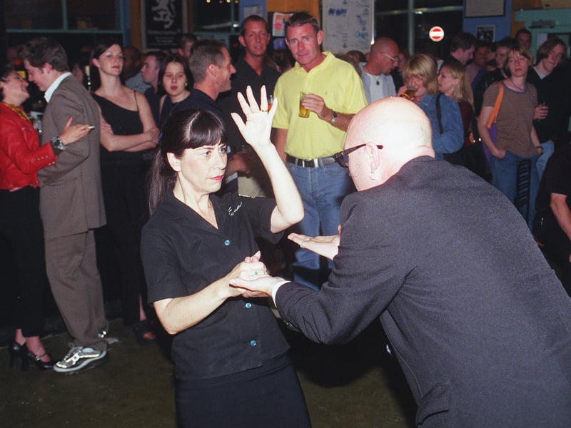 Micheal and Lora Deely doing the jive at The Hip Joint, a new night at The Forum, on Devonshire Street, Sheffield, in 1999