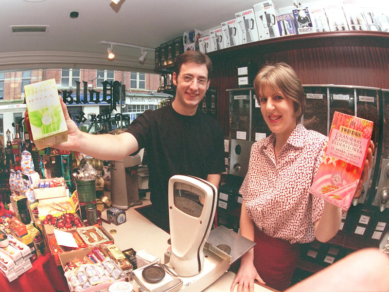 Rachel Pearson and James Swinburn at Pollards, on Charles Street, Sheffield, in 1999
