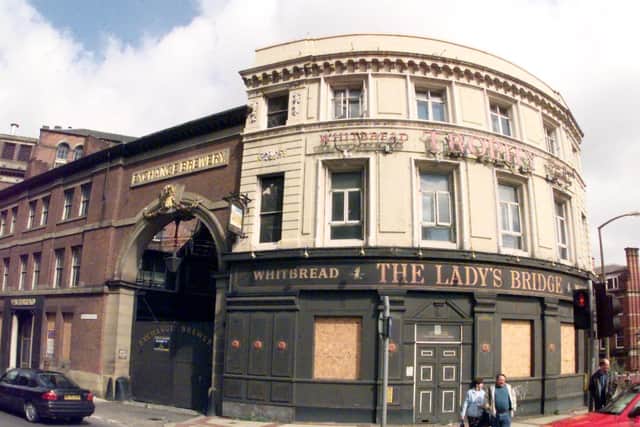 The Whitbread Brewery site, on Bridge Street, Sheffield, and The Lady's Bridge pub